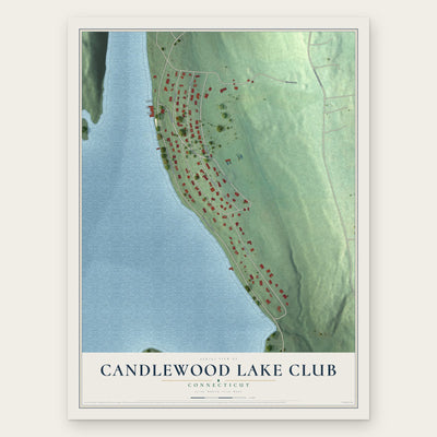 Candlewood Lake Club, Connecticut map print, the full design