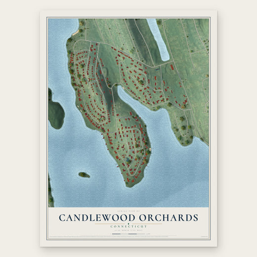 Candlewood Orchards, Connecticut map print, the full design