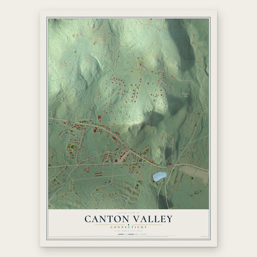Canton Valley, Connecticut map print, the full design