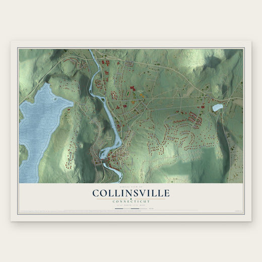Collinsville, Connecticut map print, the full design