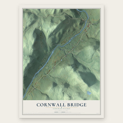 Cornwall Bridge, Connecticut map print, the full design