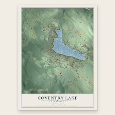 Coventry Lake, Connecticut map print, the full design