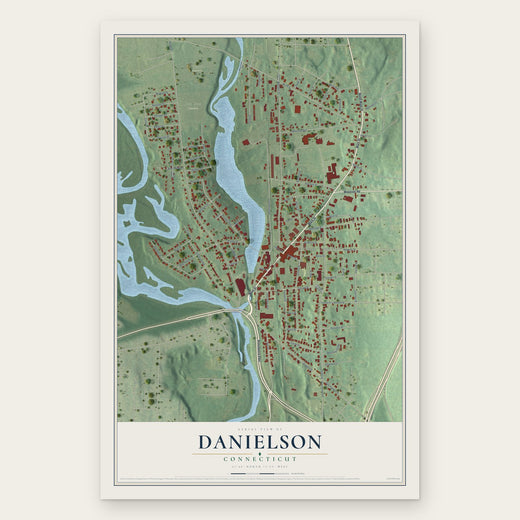 Danielson, Connecticut map print, the full design