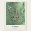 Dayville, Connecticut map print, the full design