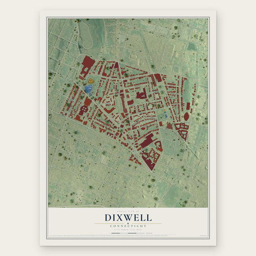 Dixwell, Connecticut map print, the full design