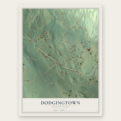 Dodgingtown, Connecticut map print, the full design
