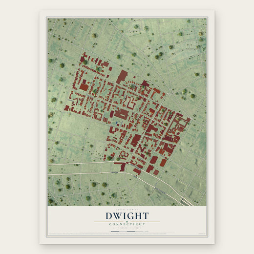 Dwight, Connecticut map print, the full design