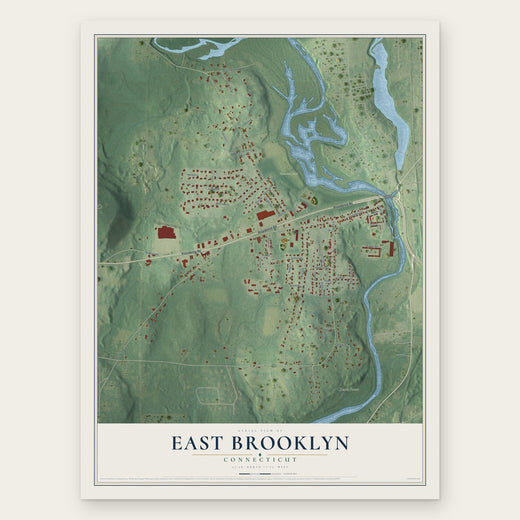 East Brooklyn, Connecticut map print, the full design