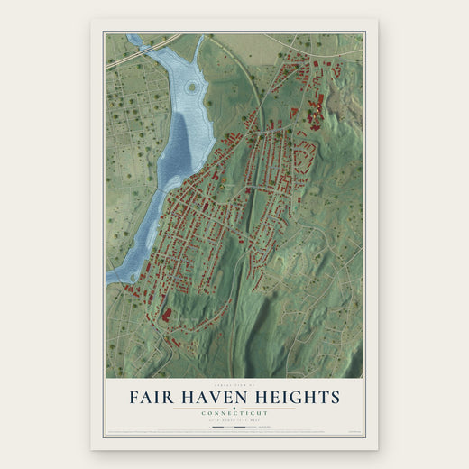 Fair Haven Heights, Connecticut map print, the full design