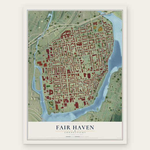 Fair Haven, Connecticut map print, the full design