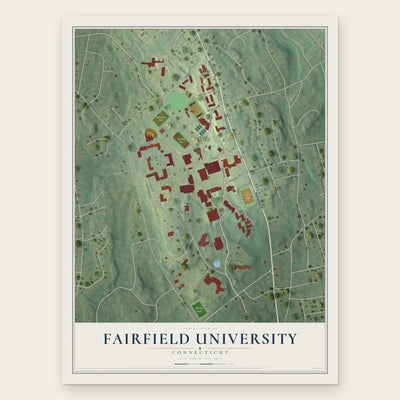 Fairfield University, Connecticut map print, the full design