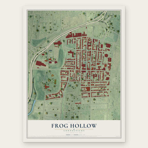 Frog Hollow, Connecticut map print, the full design