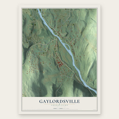 Gaylordsville, Connecticut map print, the full design