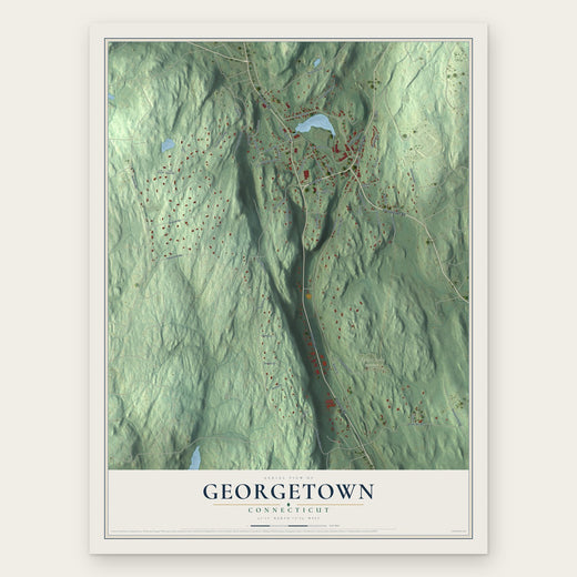 Georgetown, Connecticut map print, the full design