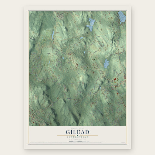 Gilead, Connecticut map print, the full design