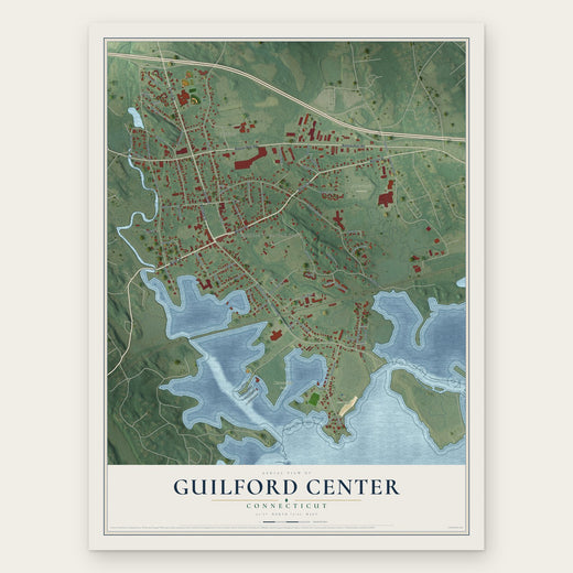 Guilford Center, Connecticut map print, the full design