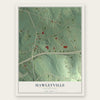 Hawleyville, Connecticut map print, the full design