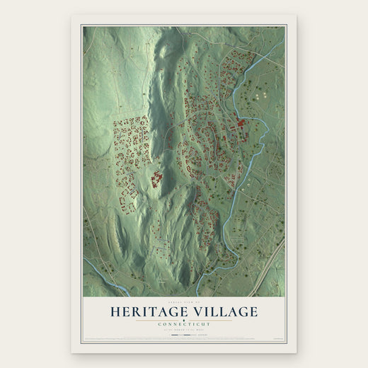 Heritage Village, Connecticut map print, the full design
