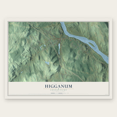 Higganum, Connecticut map print, the full design