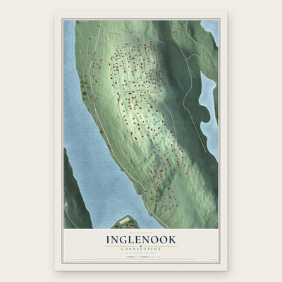 Inglenook, Connecticut map print, the full design