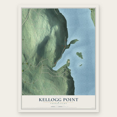 Kellogg Point, Connecticut map print, the full design
