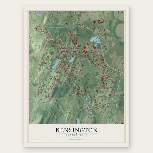 Kensington, Connecticut map print, the full design