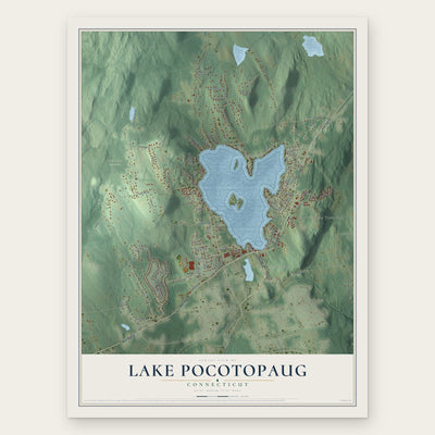 Lake Pocotopaug, Connecticut map print, the full design