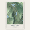 Lakes East, Connecticut map print, the full design
