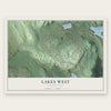 Lakes West, Connecticut map print, the full design