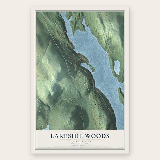 Lakeside Woods, Connecticut map print, the full design