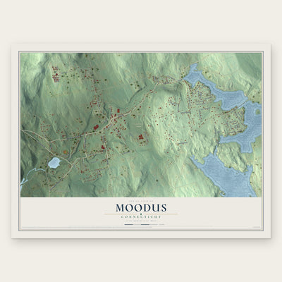 Moodus, Connecticut map print, the full design