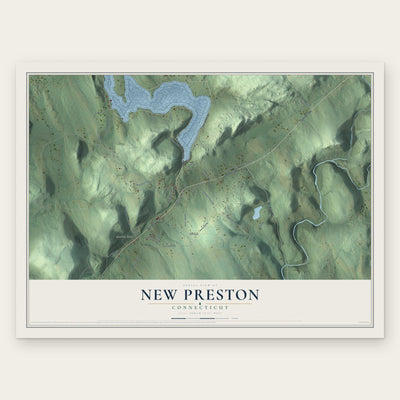 New Preston, Connecticut map print, the full design