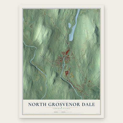 North Grosvenor Dale, Connecticut map print, the full design