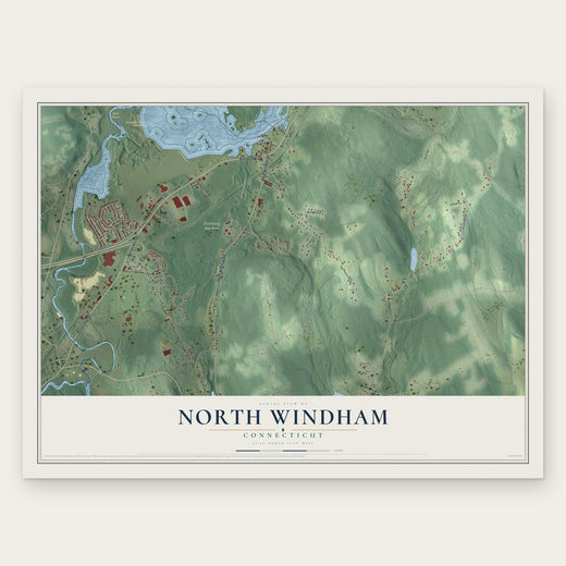 North Windham, Connecticut map print, the full design