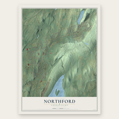Northford, Connecticut map print, the full design