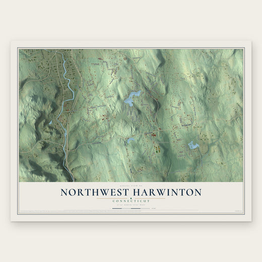 Northwest Harwinton, Connecticut map print, the full design