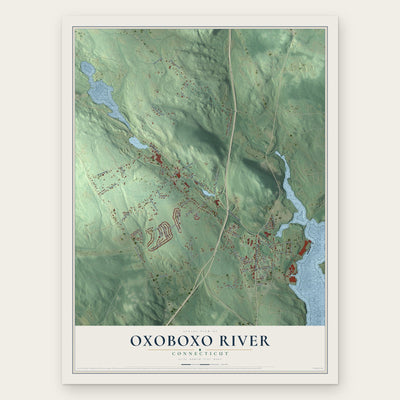 Oxoboxo River, Connecticut map print, the full design