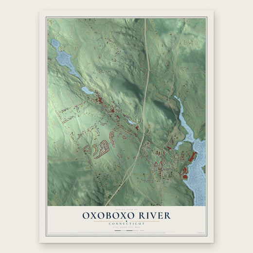Oxoboxo River, Connecticut map print, the full design