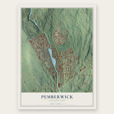 Pemberwick, Connecticut map print, the full design