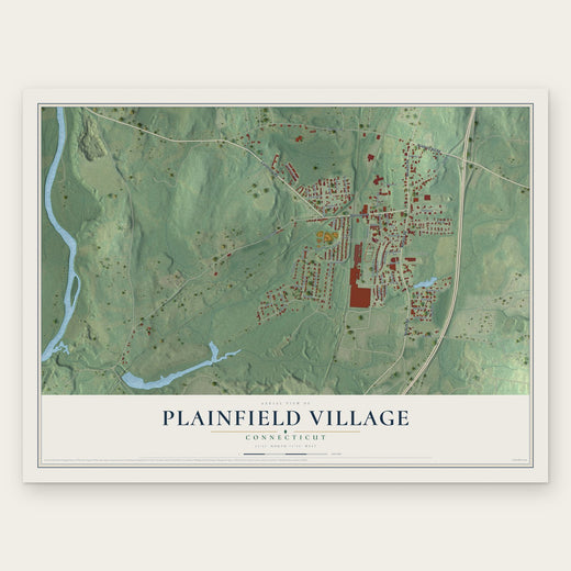 Plainfield Village, Connecticut map print, the full design