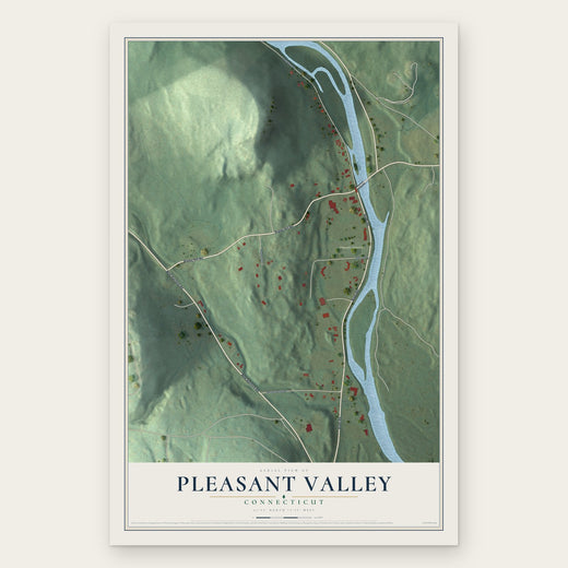 Pleasant Valley, Connecticut map print, the full design