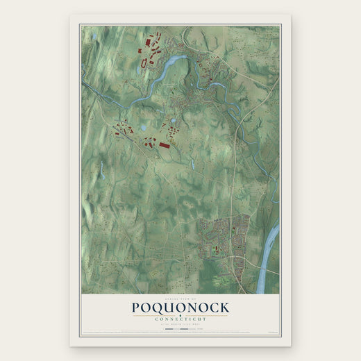Poquonock, Connecticut map print, the full design