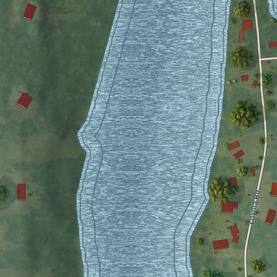 Close-up of the map of Quasset Lake, Connecticut print showing street and building detail