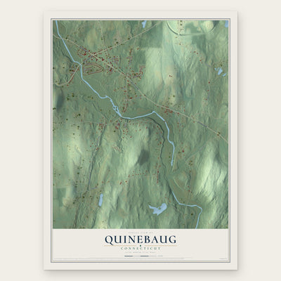 Quinebaug, Connecticut map print, the full design