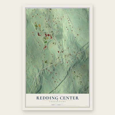 Redding Center, Connecticut map print, the full design
