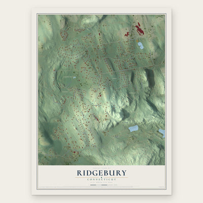 Ridgebury, Connecticut map print, the full design