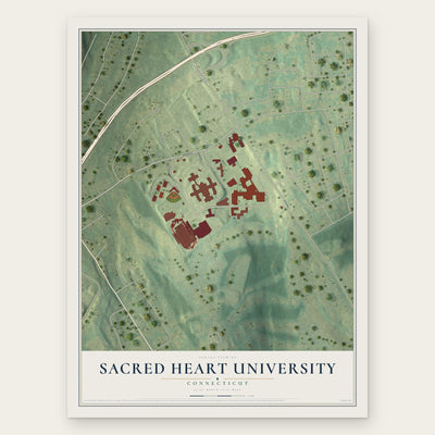 Sacred Heart University, Connecticut map print, the full design