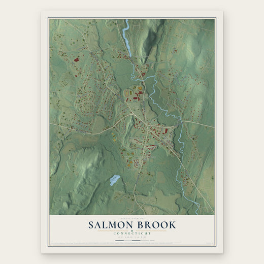 Salmon Brook, Connecticut map print, the full design
