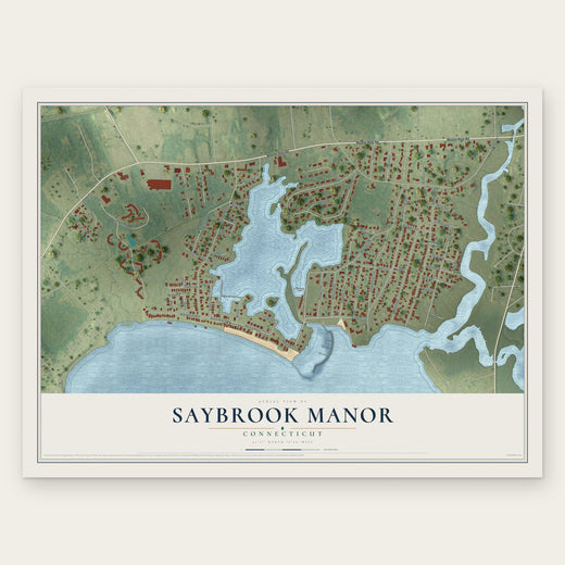 Saybrook Manor, Connecticut map print, the full design
