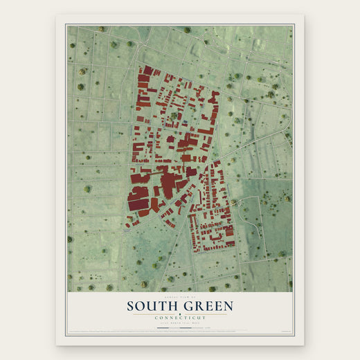 South Green, Connecticut map print, the full design